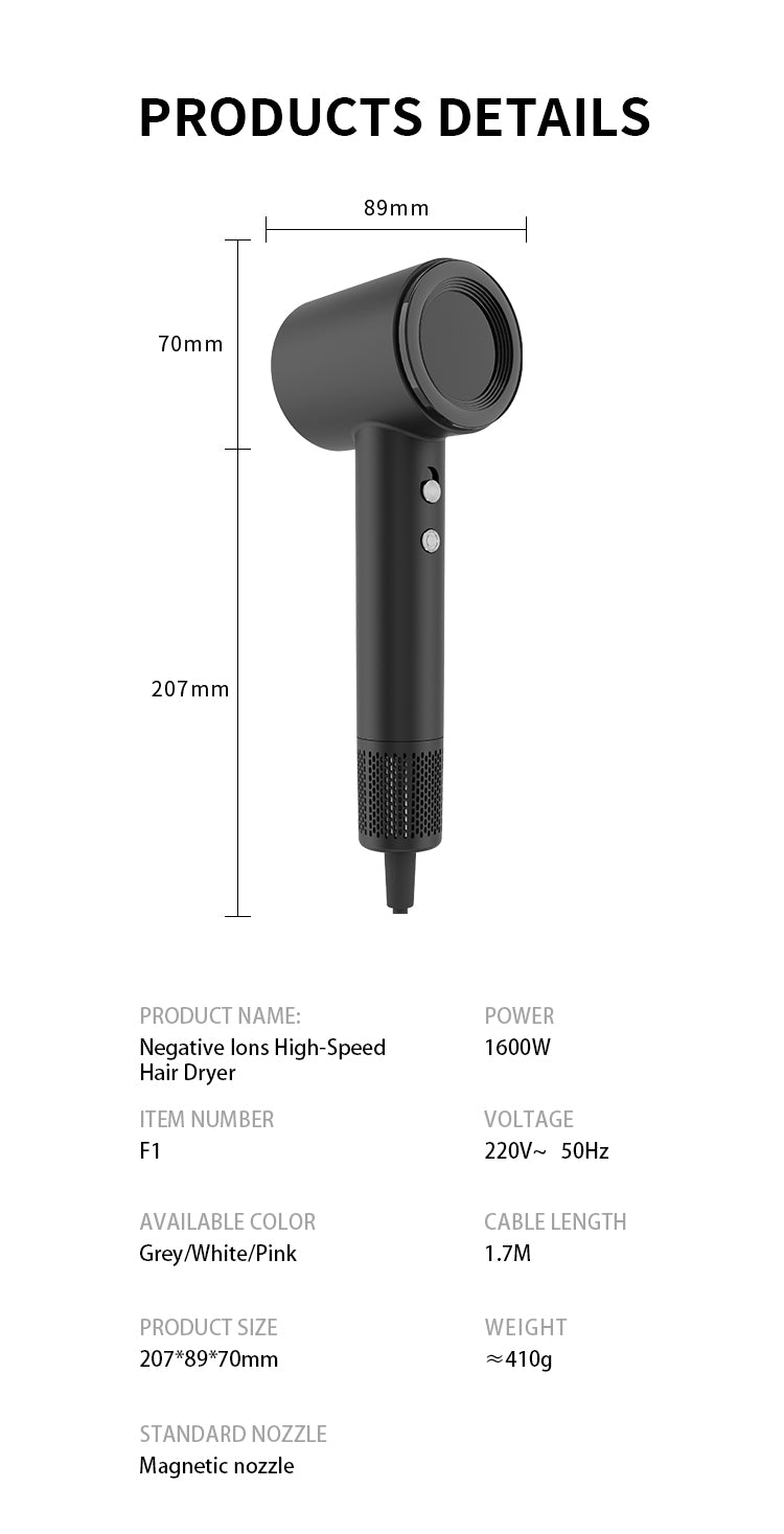 Creade™ AeroSilk Pro High-Speed Hair Dryer